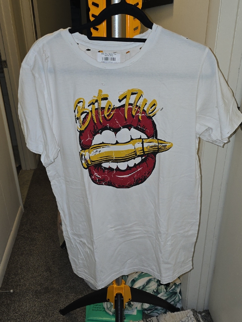 NWT Country Deep 'Bite The Bullet' White Graphic Tee